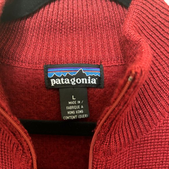 Patagonia 100% Lambswool Men's Sweater  1/4 Zip - Picture 3 of 7